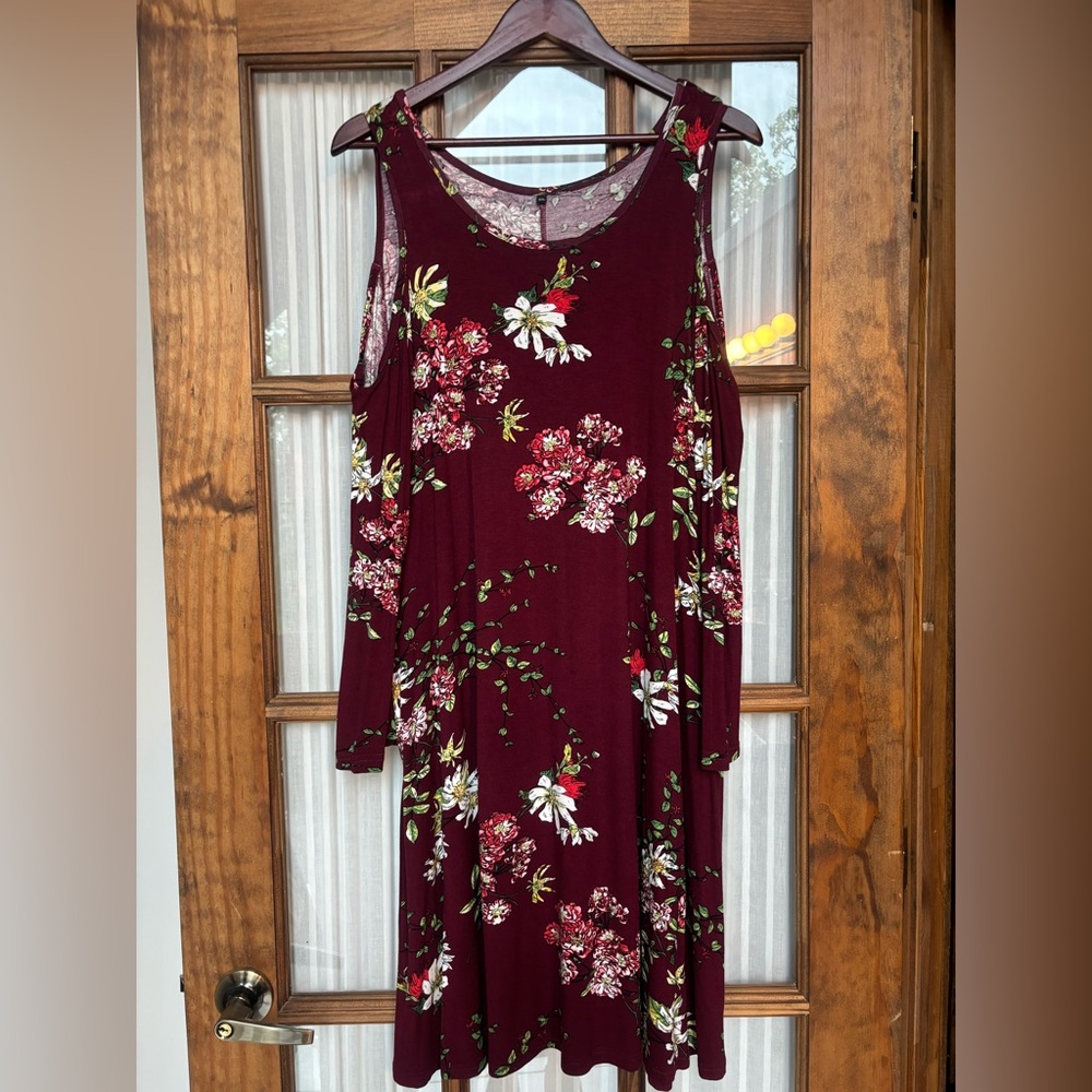 Floral Burgundy Dress